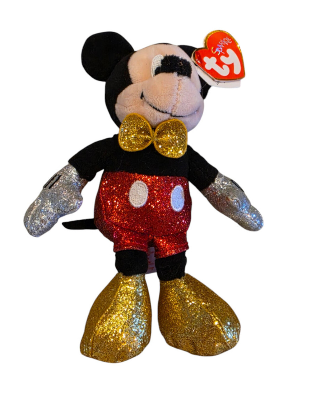 TY Beanie Babies Sparkle Disney Mickey Mouse 8" retired New with Tags